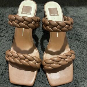 Dolce Vita Tan Braided Slide Sandals